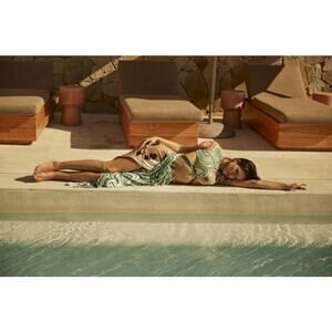 Agua Bendita Cut out Maxi Skirt Printed Asymmetric Overlap Size S NWT